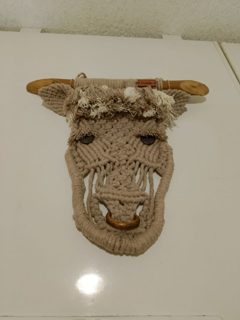 Macramê Cabeça de Boi Gratidão
